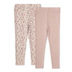 Organic Legging Set of 2 - Petal Whispers + Dusty Rose