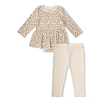 Organic Bodysuit Dress & Leggings Set - Rustbloom