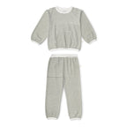 Organic Tee & Pant Slouch Set - Olive Stripes