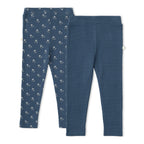 Organic Legging Set of 2 - Indigo Blossom + Navy