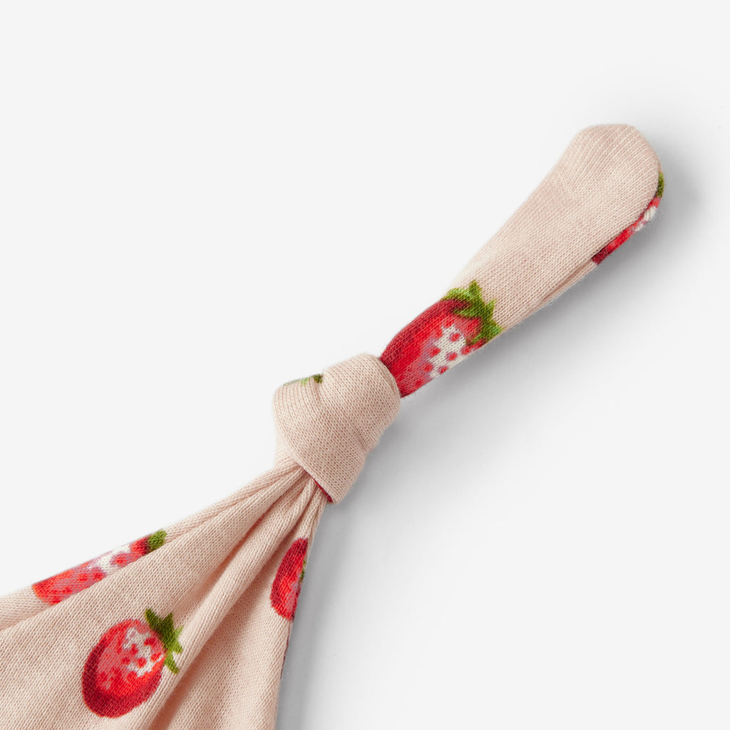 Strawberry Organic Cotton Knotted Beanie Hat