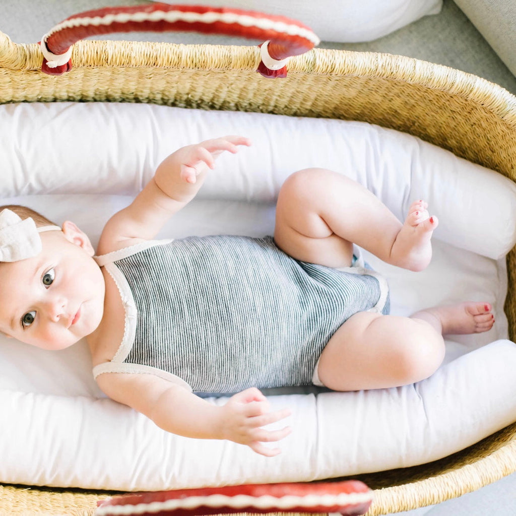 Cognac+Cream Handle No Hood Moses Basket