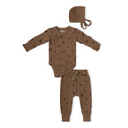 Organic Kimono Onesie & Pants Set - Apple