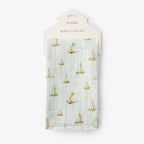 Sailboat Melody Organic Cotton Two-Piece Burp Cloth Set