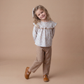 Organic Ruffle Cotton Blouse - Ivy