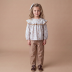 Organic Ruffle Cotton Blouse - Ivy
