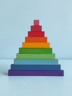 **Pre-order (Ships in 2-3 Weeks)** 100-Piece Large Prism Stair Counting Block Set - Primary (Stained)