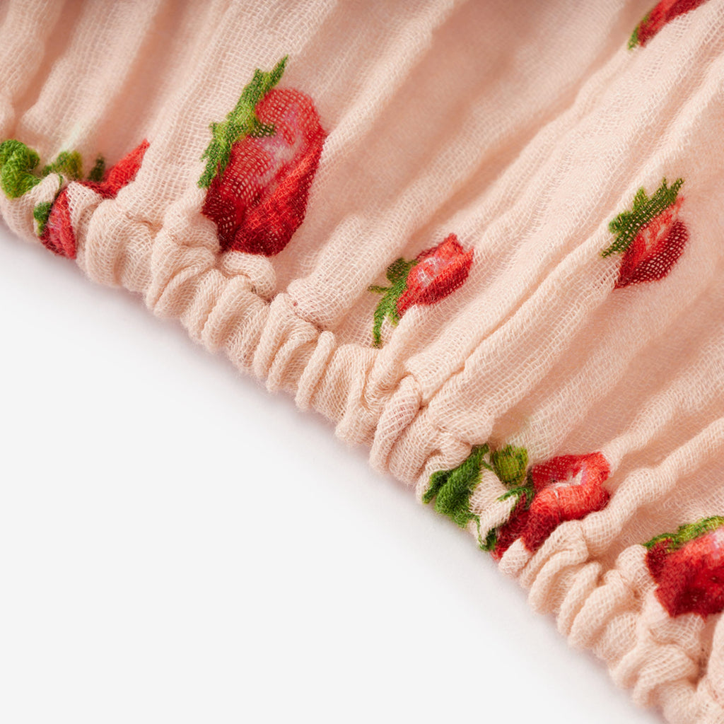 Strawberry Organic Cotton Crib Sheet