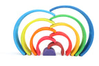 **Pre-order (Ships in 2-3 Weeks)** 10-Piece Wooden Rainbow Stacker - Sunset