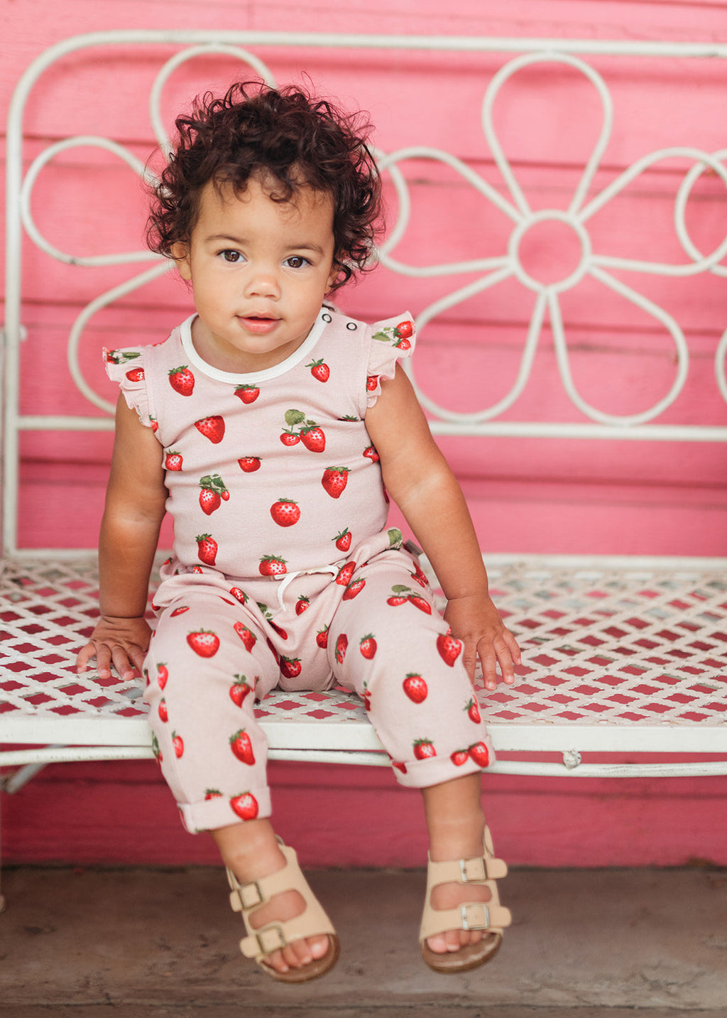 Strawberry Organic Cotton Ruffle One Piece