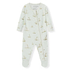 Sailboat Melody Organic Cotton Zipper Footed Romper