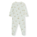 Sailboat Melody Organic Cotton Zipper Footed Romper