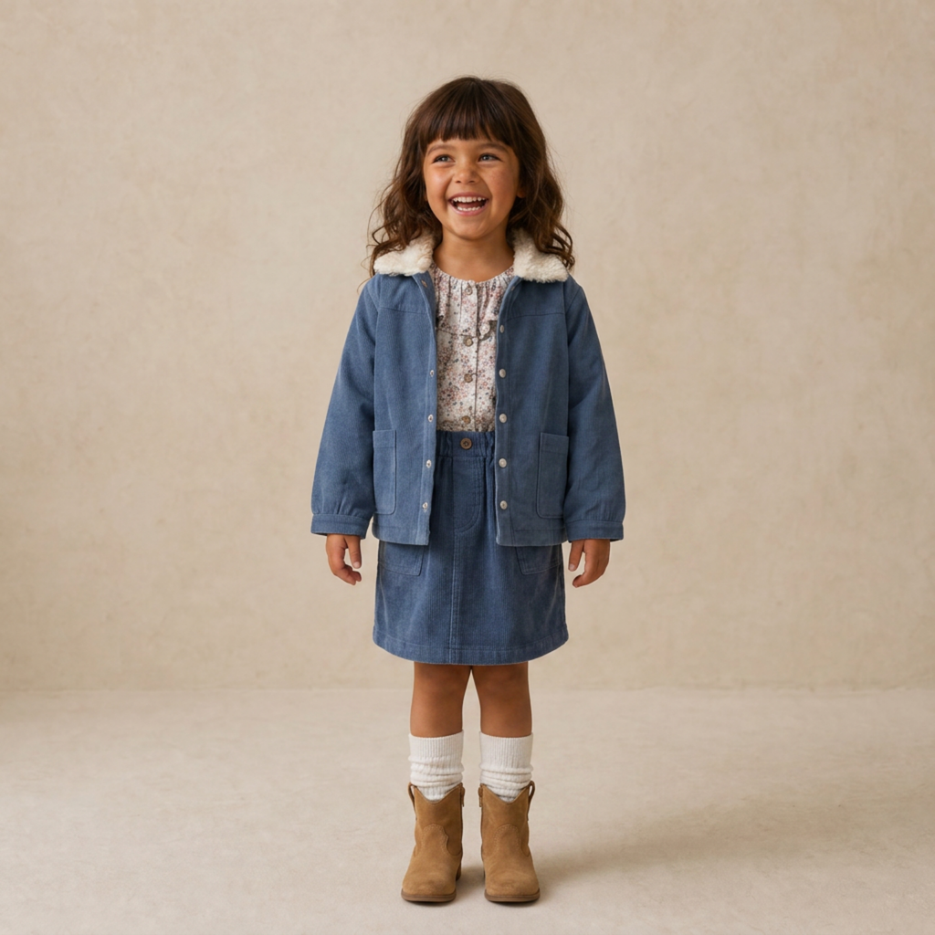 Organic Corduroy Skirt - Navy