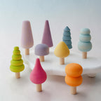 **Pre-order (Ships in 2-3 Weeks)** 10-Piece Wooden Tree Set - Pastel (Stained)