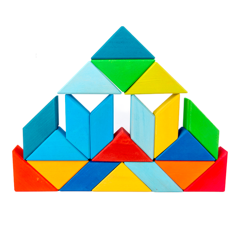 Large Geometric Puzzle - Building Block Set (Stained)