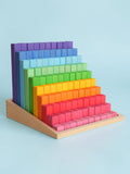 **Pre-order (Ships in 2-3 Weeks)** 100-Piece Large Prism Stair Counting Block Set - Primary (Stained)