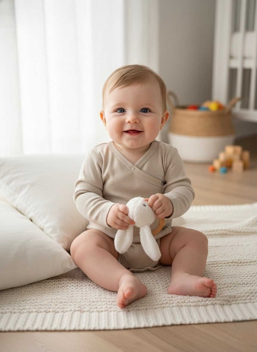 Brown Long Sleeve Organic Bodysuit