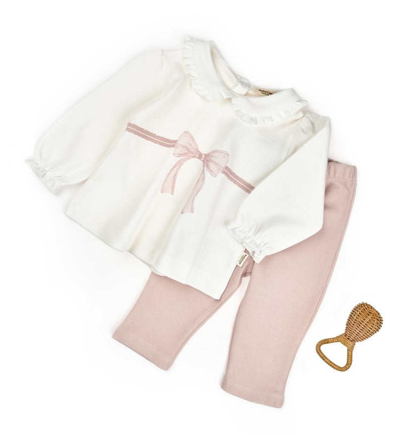 Organic Blush Ribbon Ruffle Set
