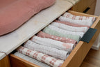 ORGANIC MUSLIN BURP CLOTHS, 3 PACK (DESERT PINK + IVORY)