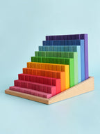 **Pre-order (Ships in 2-3 Weeks)** 100-Piece Large Prism Stair Counting Block Set - Primary (Stained)
