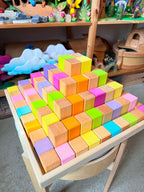**Pre-order (Ships in 2-3 Weeks)** 100-Piece Large "Stepped Pyramid" Building Block Set - Natural