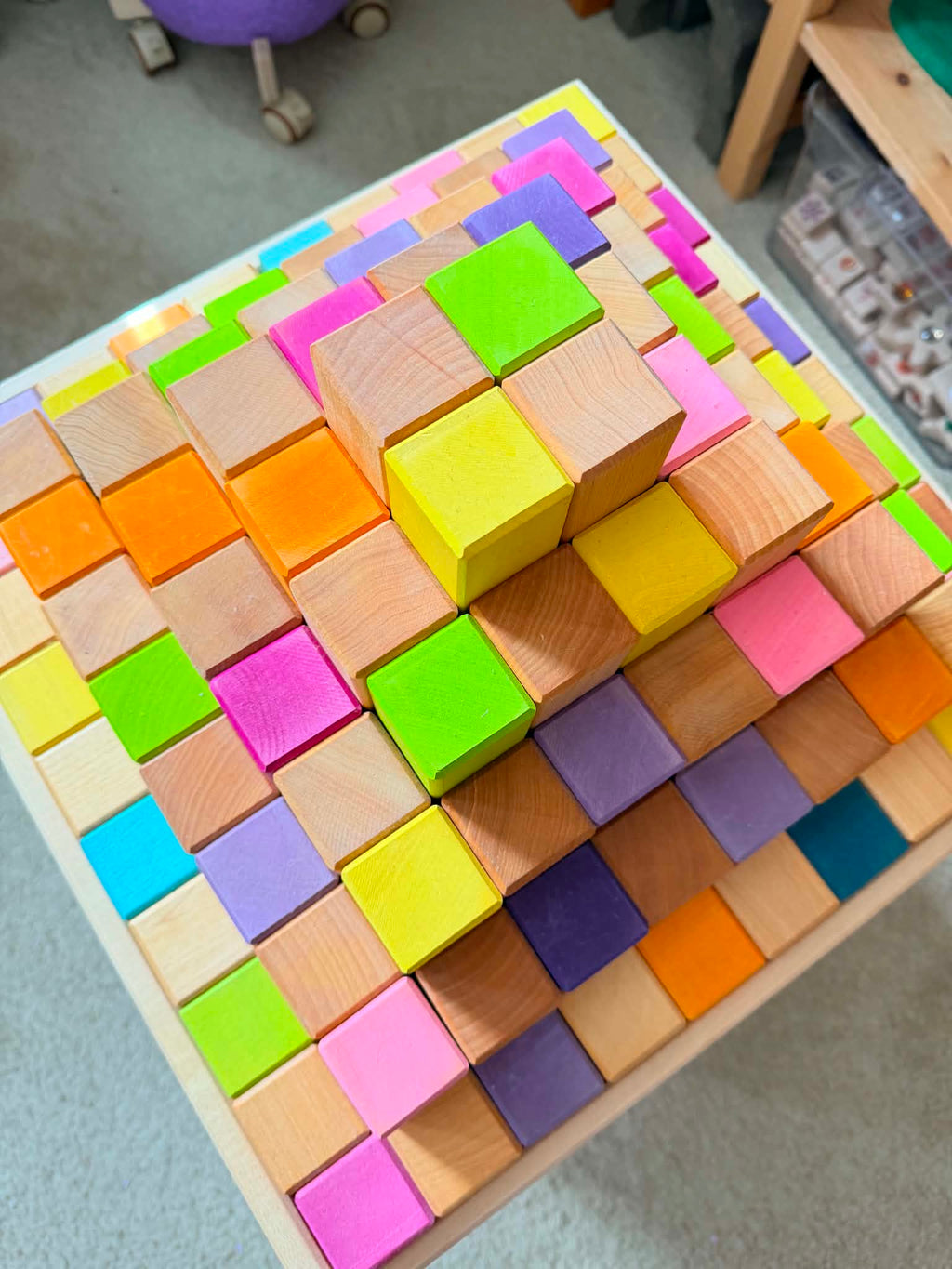 **Pre-order (Ships in 2-3 Weeks)** 100-Piece Large "Stepped Pyramid" Building Block Set - Natural