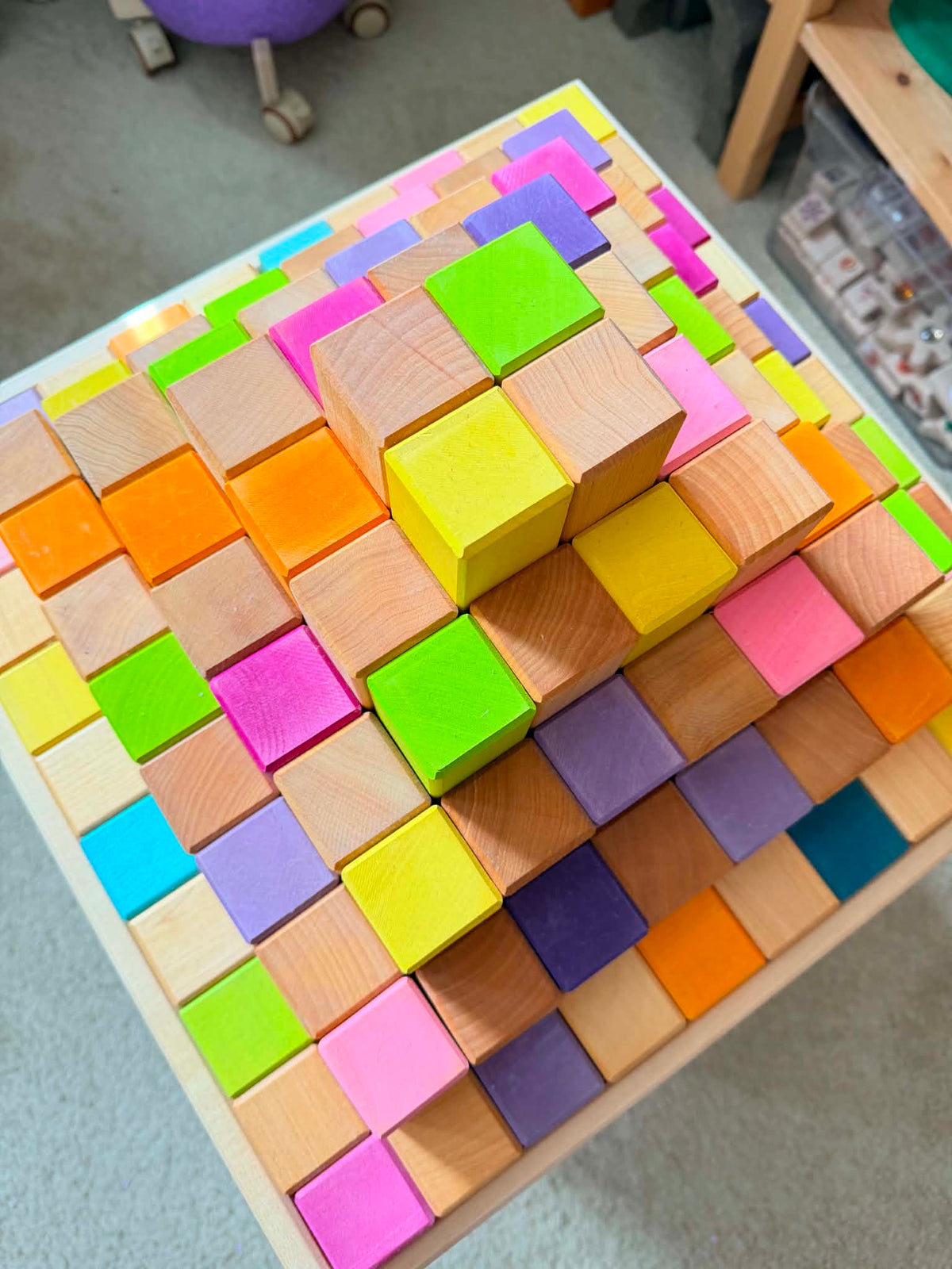 **Pre-order (Ships in 2-3 Weeks)** 100-Piece Large "Stepped Pyramid" Building Block Set - Natural