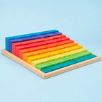 100-Piece Large Stepped Counting Building Block Set - Primary (Stained)