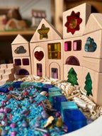 45-Piece "Dreamlight Village" Puzzle - Wood & Lucite Block Set