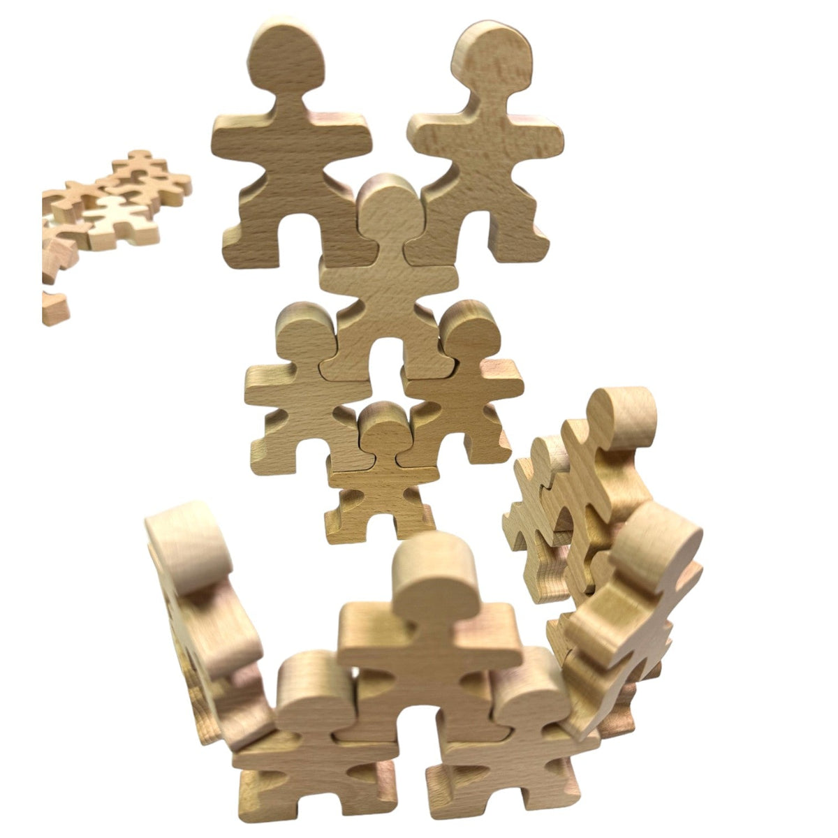 32-Piece Wooden "Little People" Balancing Set - Natural