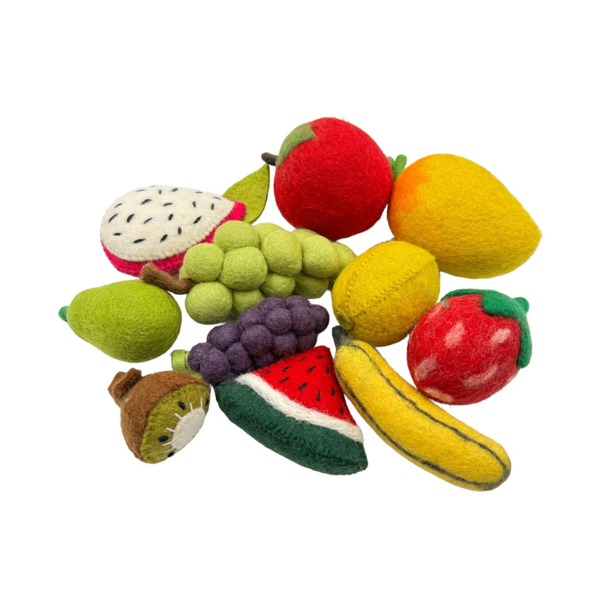 **Pre-order (Ships in 2-3 Weeks)** 100% Wool Felt Food and Toy Playset - Handmade in Nepal