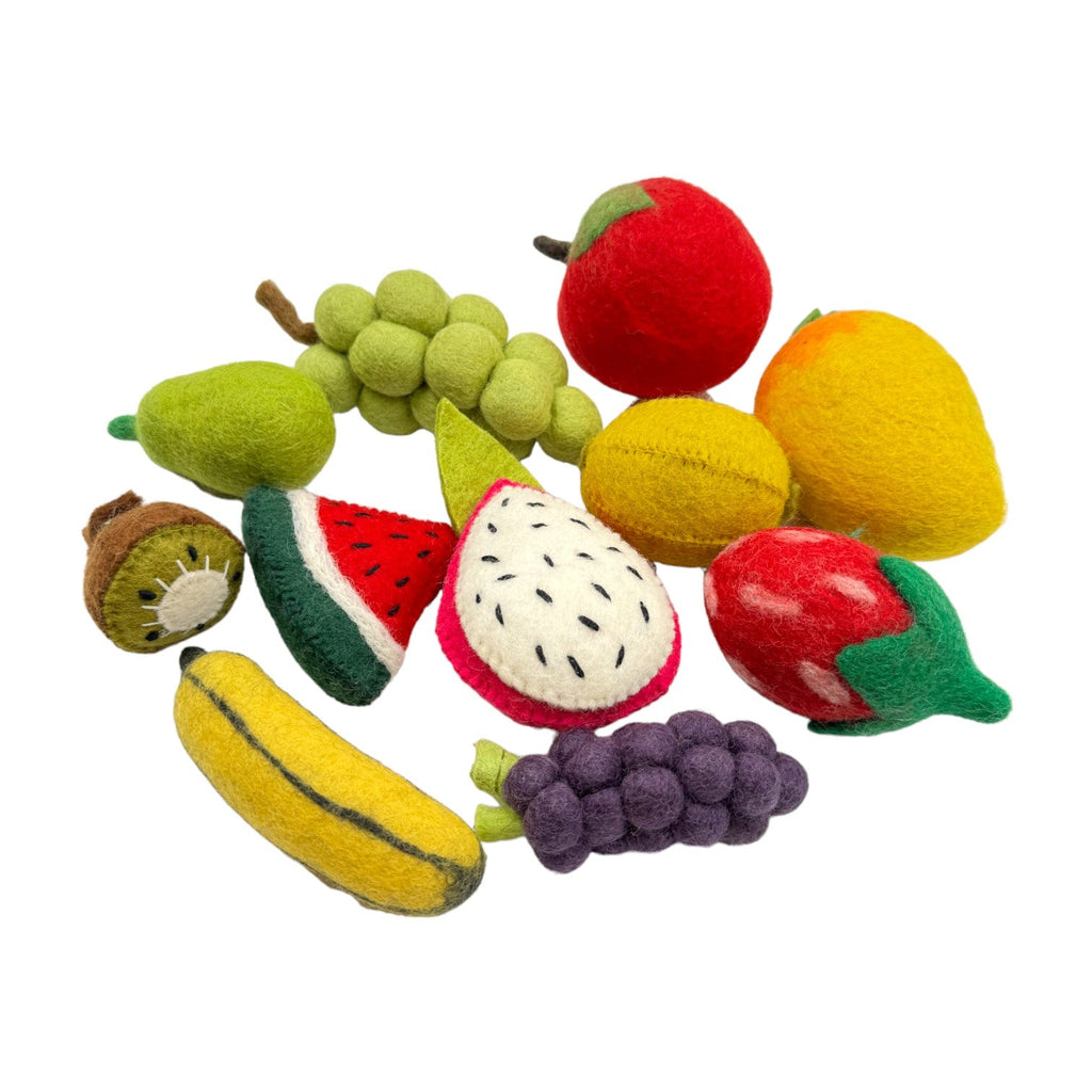**Pre-order (Ships in 2-3 Weeks)** 100% Wool Felt Food and Toy Playset - Handmade in Nepal