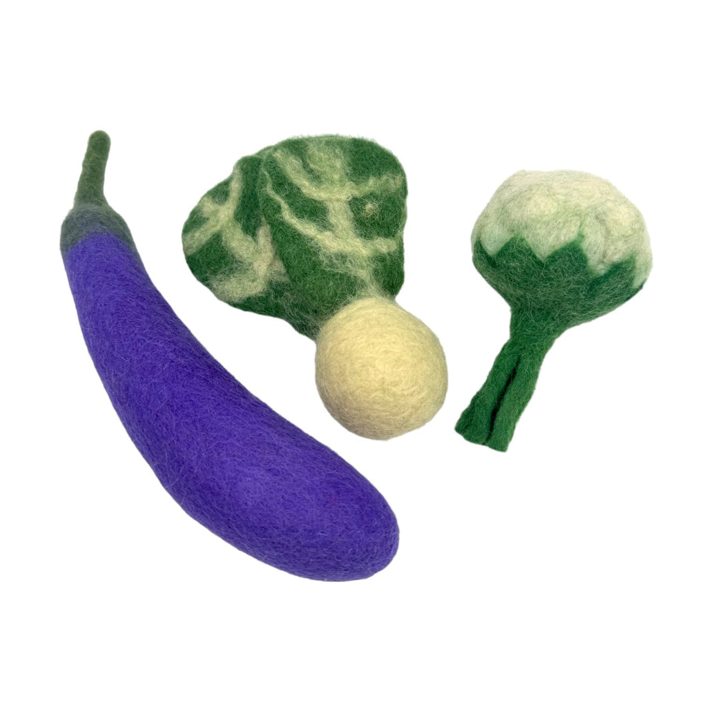 **Pre-order (Ships in 2-3 Weeks)** 100% Wool Felt Food and Toy Playset - Handmade in Nepal