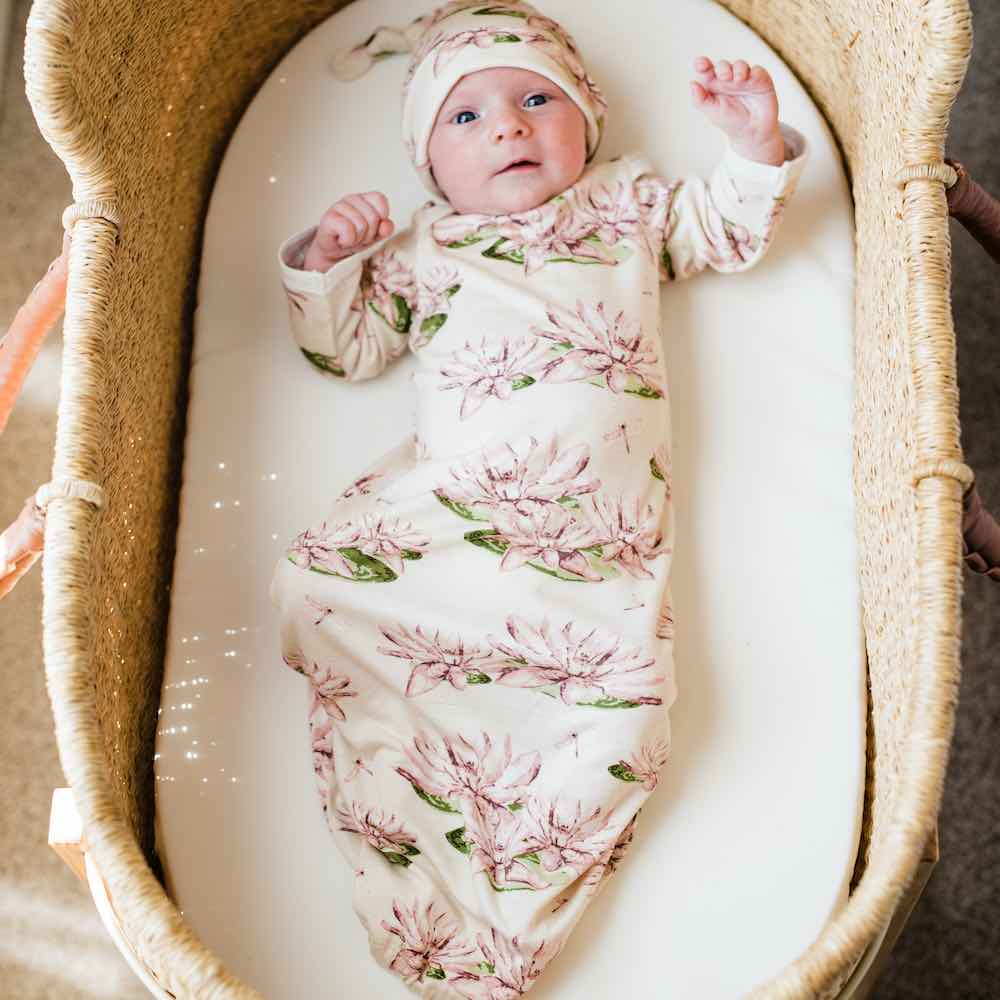 Strawberry Organic Cotton Newborn Gown & Hat Set