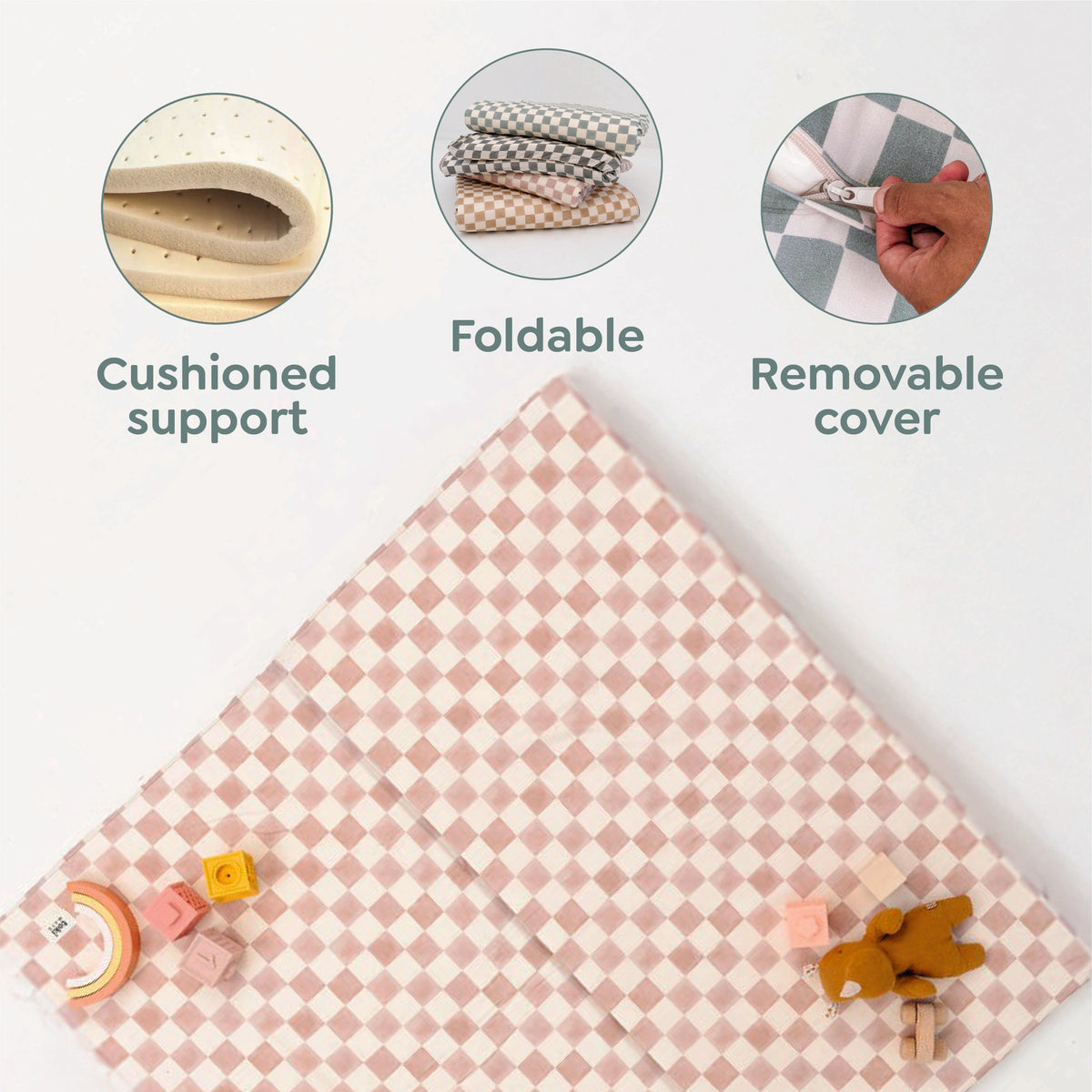 Checker Matcha Organic Cotton Mat