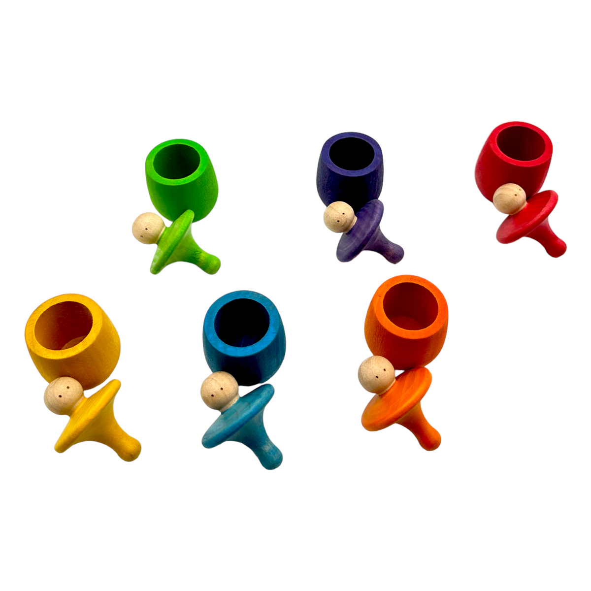 6-Piece "Little Things" Wooden Treasure Boxes – Primary (Stained)