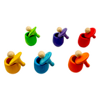 6-Piece "Little Things" Wooden Treasure Boxes – Primary (Stained)