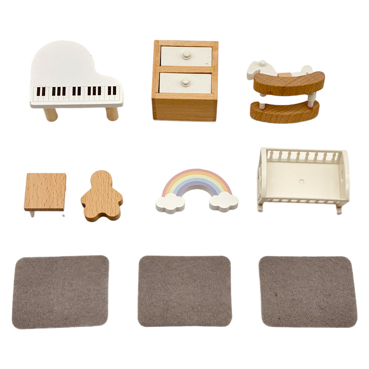 **Pre-order (Ships in 2-3 Weeks)** Wooden Dollhouse Furniture Playsets