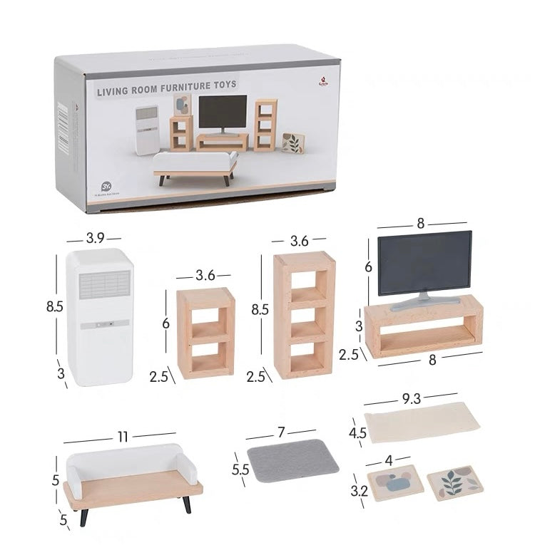 **Pre-order (Ships in 2-3 Weeks)** Wooden Dollhouse Furniture Playsets