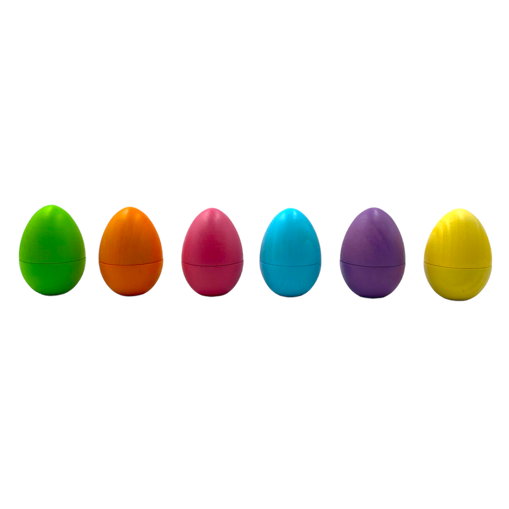 6-Piece Magnetic Wooden Eggs - Pastel (Stained)