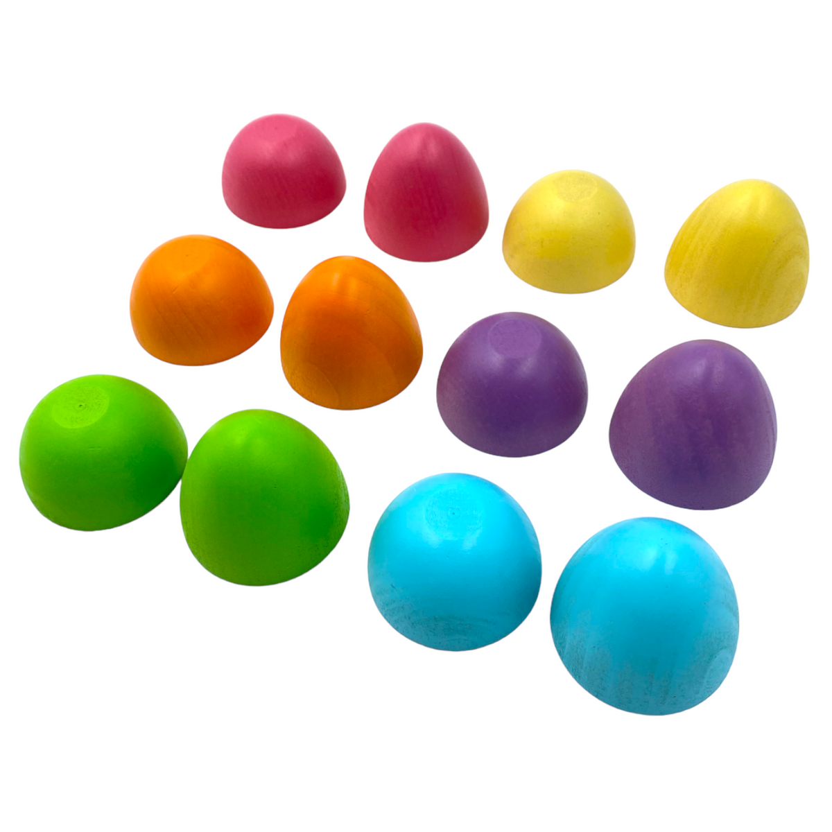 6-Piece Magnetic Wooden Eggs - Pastel (Stained)