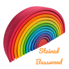 12-Piece Large Wooden Rainbow Stackers – Primary | Pine or Basswood Options