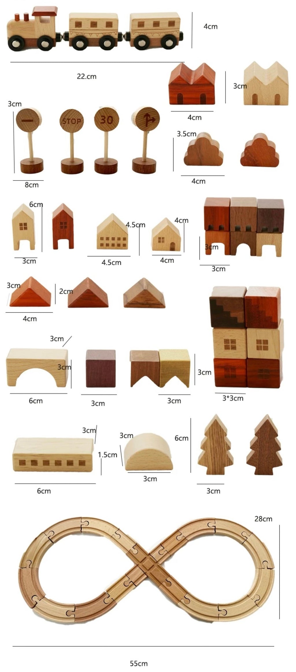 56-Piece "Town Exploration" Train Set
