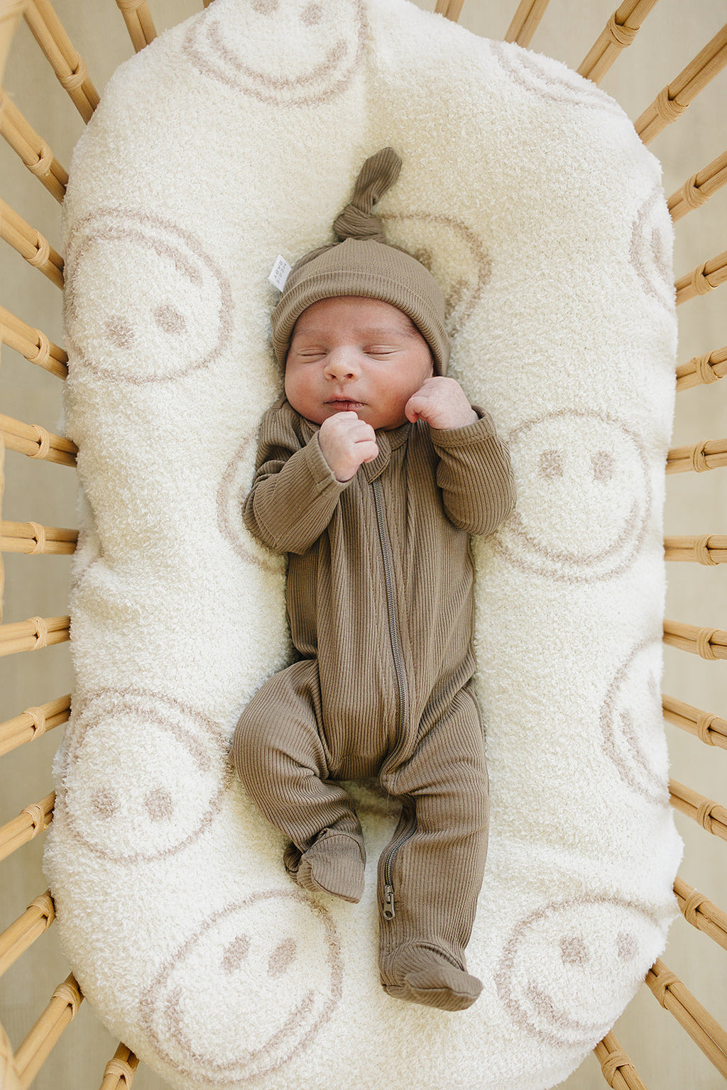 Cocoa Organic Cotton Ribbed Zipper
