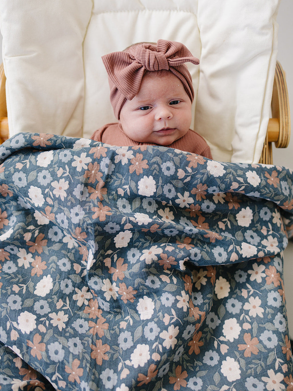 Dusty Rose Organic Cotton Ribbed Head Wrap