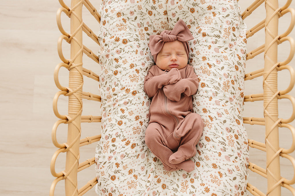 Dusty Rose Organic Cotton Ribbed Zipper
