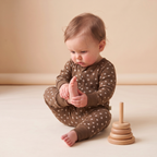 Organic 2-Way Zip Romper - Chestnut Bloom