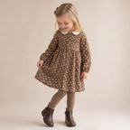 Organic Collared Dress - Chestnut Bloom