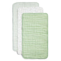 ORGANIC MUSLIN BURP CLOTHS, 3 PACK (PISTACHIO + CREAM)
