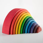 12-Piece Large Wooden Rainbow Stackers – Primary | Pine or Basswood Options